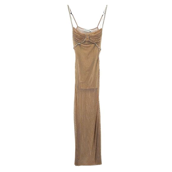 Self-Portrait Embellished Fishnet Maxi Dress NEW US Size 2 / UK 6 - Picture 7 of 16